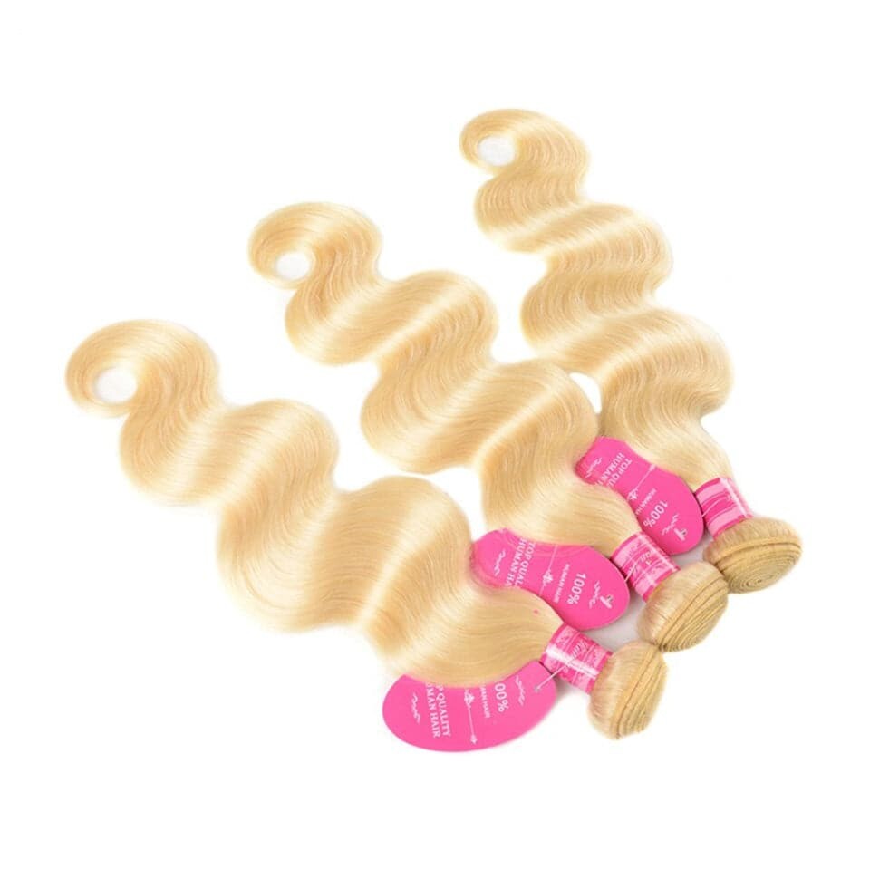 613 Blonde Color 3 Bundles Body Wave Virgin Human Hair