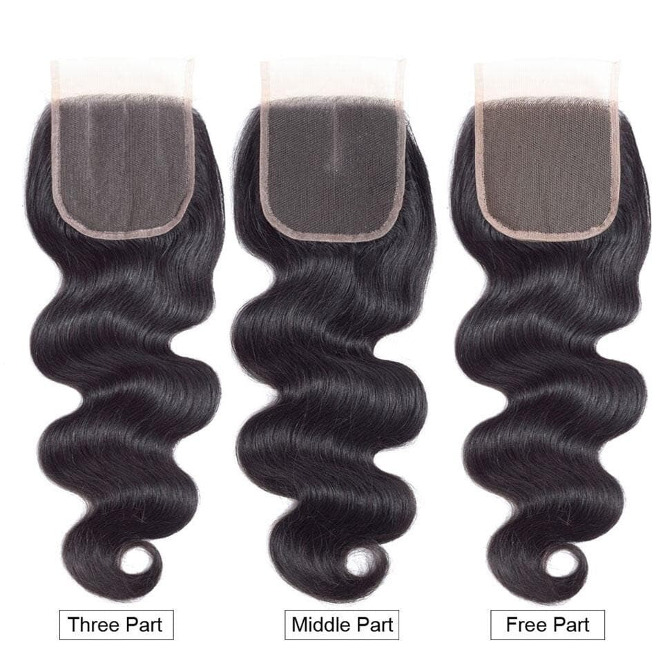 Brazilian Body Wave Virgin Hair 3 Bundles with 4X4 Lace Closure