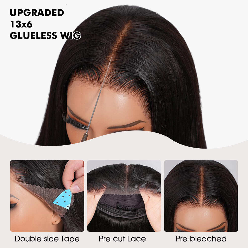 13×6 Straight Glueless Full Frontal Hd Lace Wig Pre-everything Human Hair Wig