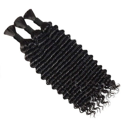 Bulk For Braiding Hair Deep Wave  No Weft Brazilian Virgin Human Hair for Braiding Hair