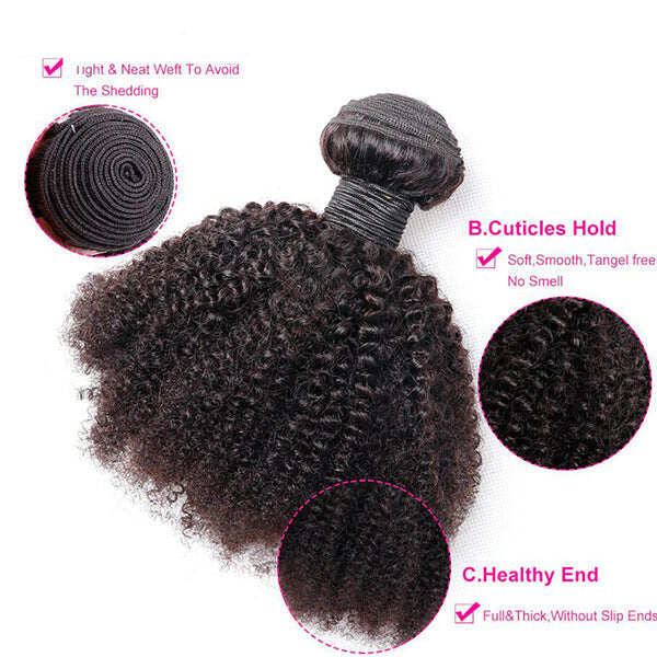 Hair Brazilian Afro Curly 2 Bundles Virgin Human Hair Bundle Deal Hair Extensions