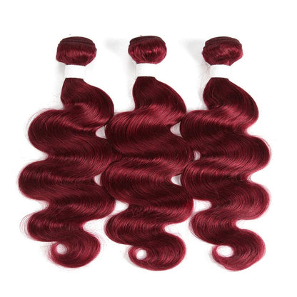Red Bundles Burg body wave 4 Bundles 100% Virgin Human Hair Extension